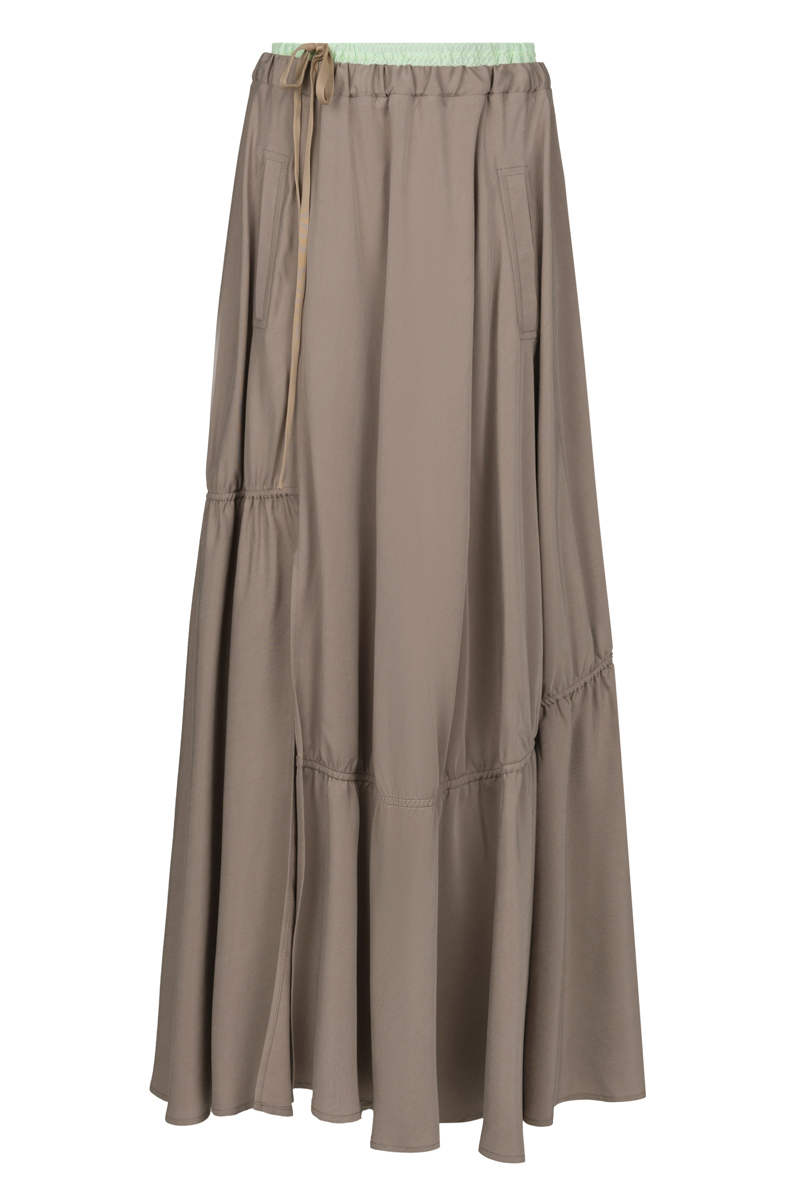 Brown maxi skirt with laces photo